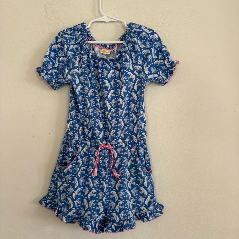 Mini Boden Blue and White Casual Kids Romper